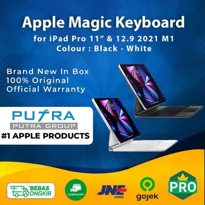 3TC0 Apple Magic Keyboard For Ipad Pro M2 M1 / Ipad Air M2 M1 Black White