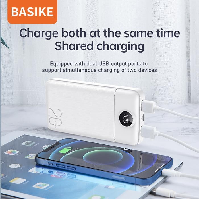 6BJB Basike Powerbank 20000Mah Pt126P Max Fast Charging Mini Lcd 2 Usb Output 9