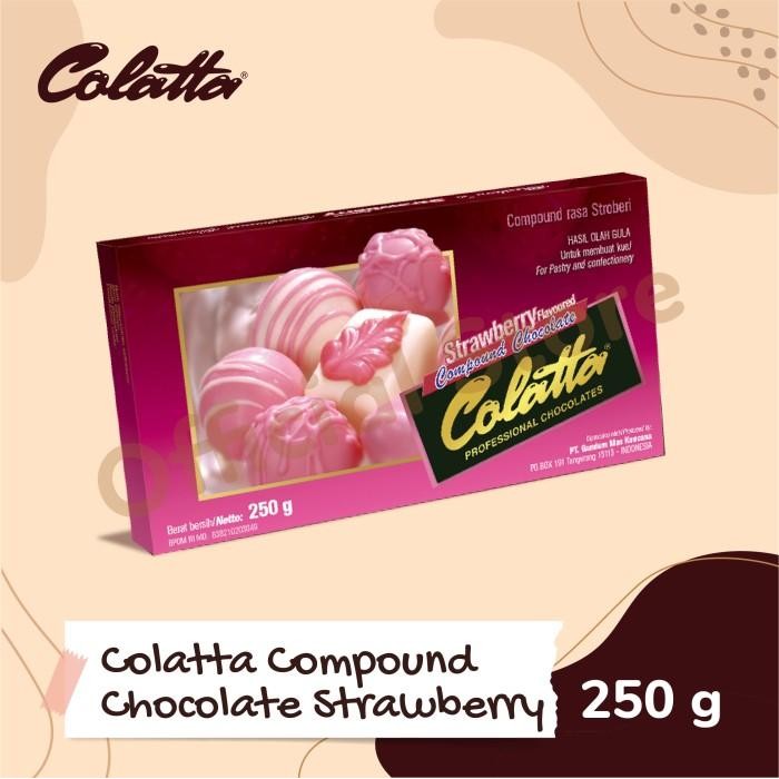 

4ZMI Colatta Compound Chocolate Strawberry - Coklat Batang Strawberry 250G
