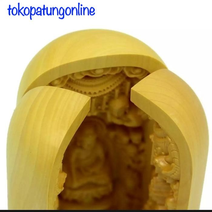 Patung Fulushou Fu Lu Shou Kayu