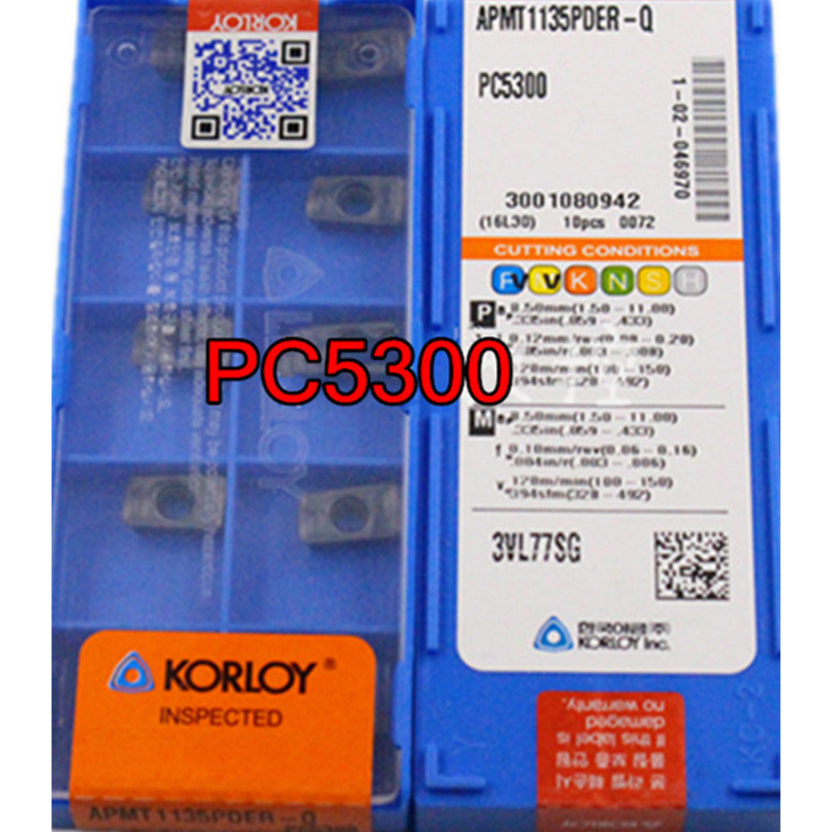 100%  original KORLOY Carbide insert APMT1135 APMT1604 PDER-Q PC5300
