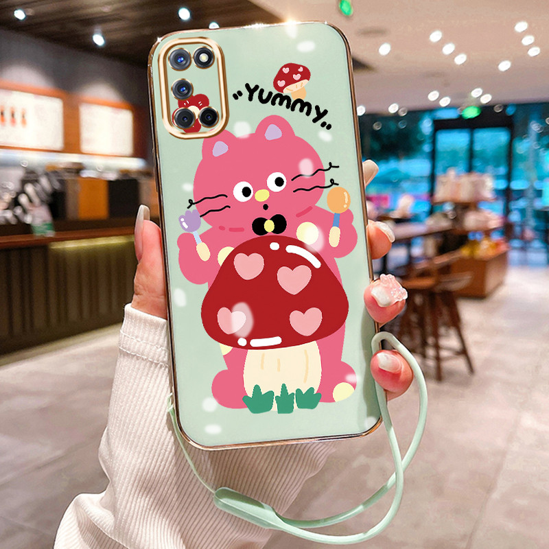 Casing Hp Untuk OPPO A52 A72 A92 Case Casing Graffiti kartun HP Cesing Silikon Softcase disepuh tali