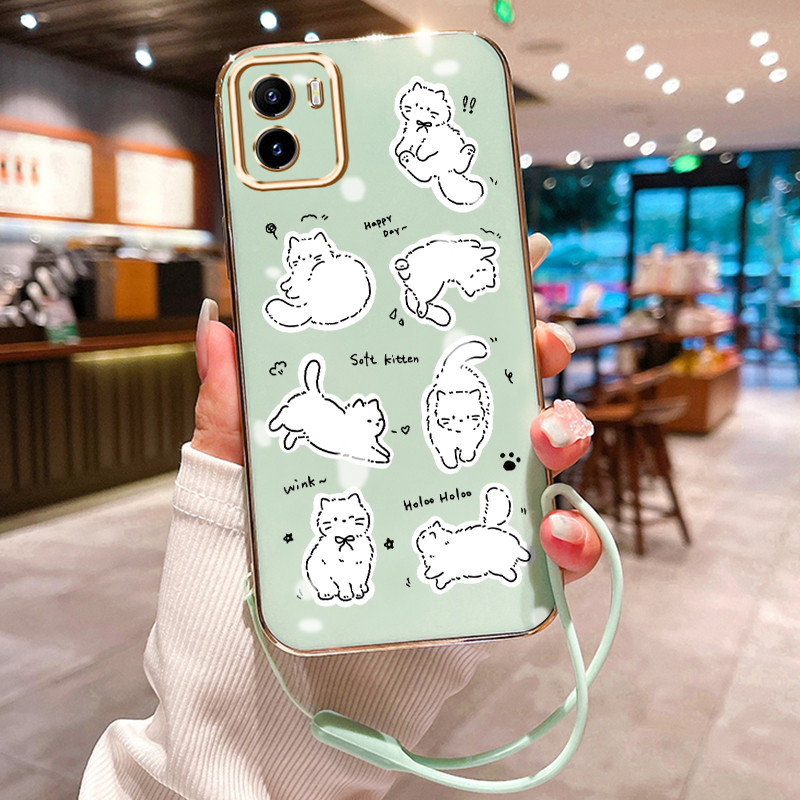 Casing Hp Untuk VIVO Y15S Y15A Y01 Case Casing Graffiti Kucing HP Cesing Silikon Softcase disepuh ta