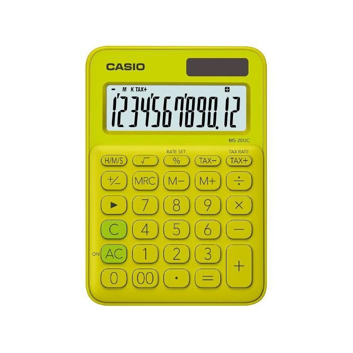 

CASIO CALCULATOR MS-20UC - KALKULATOR KANTOR SERI COLORFUL - 12 DIGIT