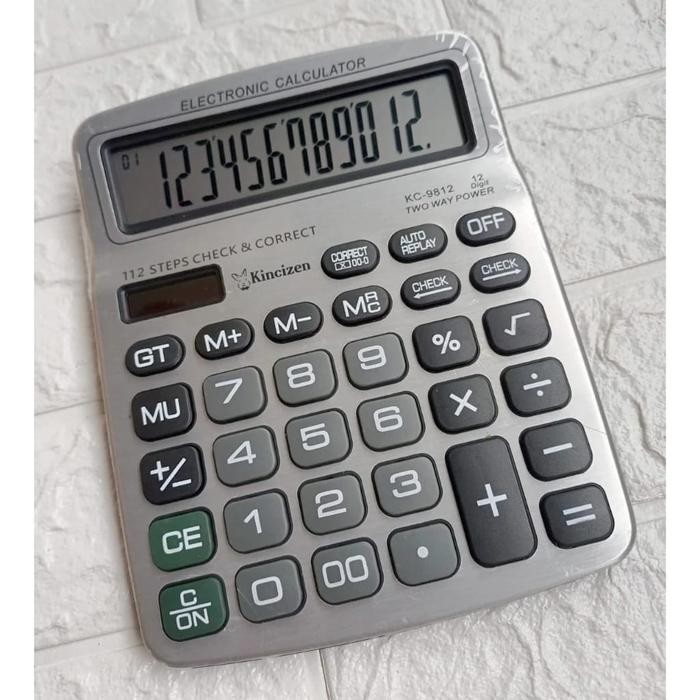 

KALKULATOR CT 9812 - 12 DIGIT - CHECK AND CORRECT - UKURAN BESAR - TOMBOL GEDE - LAYAR LEBAR