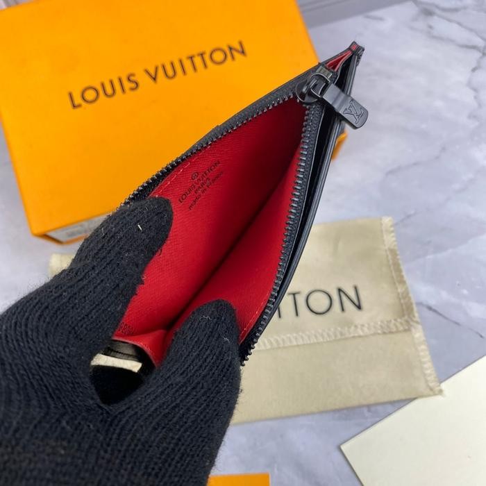 Card Holder Dompet Kartu Lv8008 Graphite Leather Miror