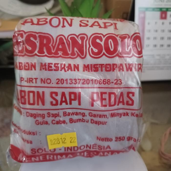 

3YC3 Abon Sapi Pedas Mesran Solo 250Gr