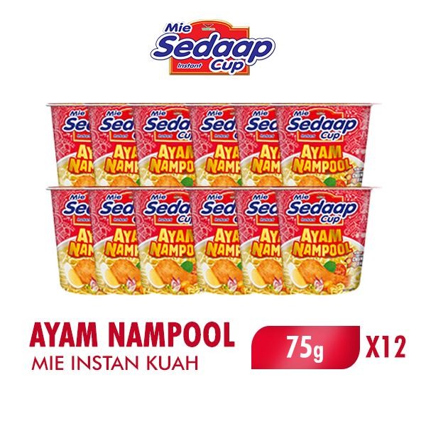 

H48Y Sedaap Cup Mie Instan Ayam Nampool 75 Gr X 12 Pcs