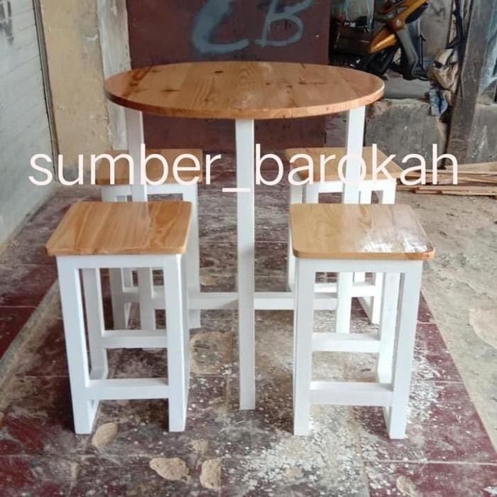 (149). Meja Makan, Meja Warung Makan, Meja Bakso Bulat. Full Kayu Jati Belanda