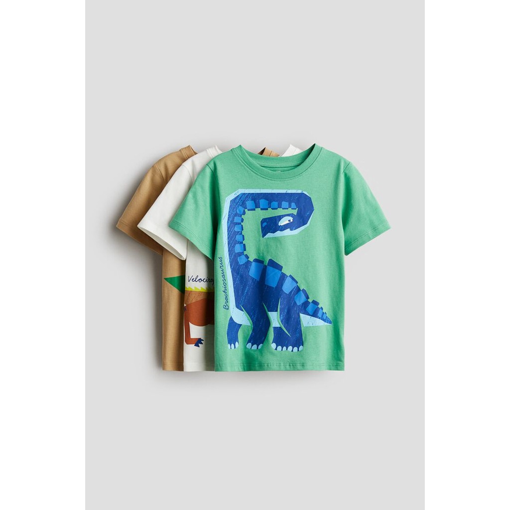 H&M 3-PAKET KAOS OBLONG BERCETAK