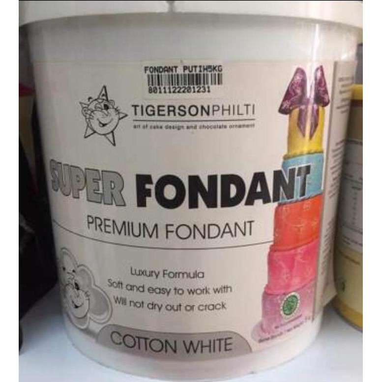 

Tigerson Philti 5kg Super Fondant Cotton White Premium Fondan Putih