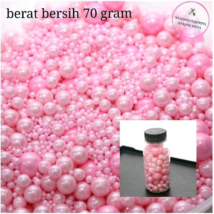 

Sugar Sprinkle pearl mix warna pink merah muda, berat bersih 70 gram