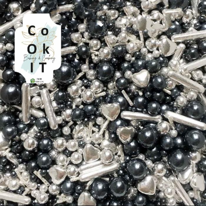 

Black Series - Taburan Sprinkle Cake Hiasan Kue Varian Silver Noir