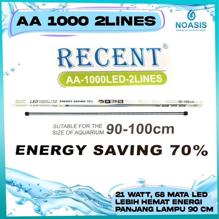 Hygger Yamano - Lampu Led Celup Aquarium Recent Aa 1000 Led 2 Lines Aquascape 21 W