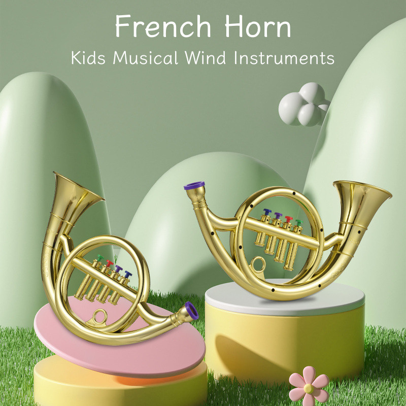 bahteraputraa Simulated Instrument Four-Tone French Horn with 4 Color-Coded Keys French Horn Wind In