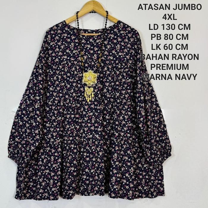 (Allthebest) Atasan Jumbo Ld 130 Cm Motif Bunga Kekinian - Zahra Top