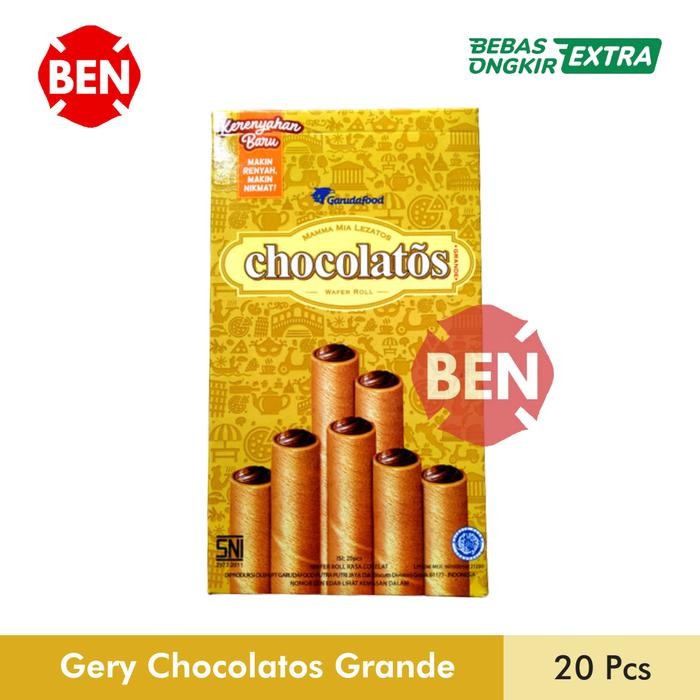 

GERY CHOCOLATOS WAFER ROLL GRANDE 1 PAK BOX 20 PCS - COKLAT BESAR JUMB