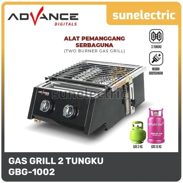 Advance Gbg-1002 Gas Burner Grill 2 Tungku Stainless Steel -Hitam