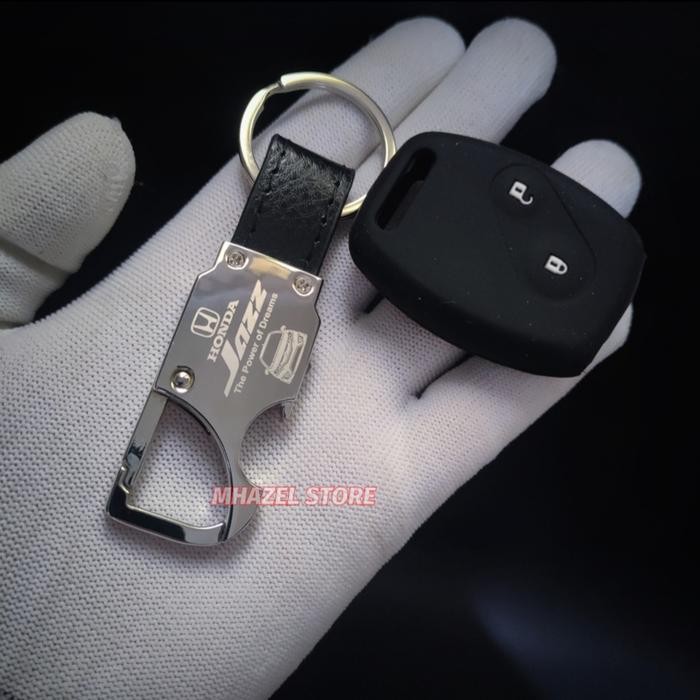 Gantungan kunci kulit silikon remote mobil Honda jazz Mewah