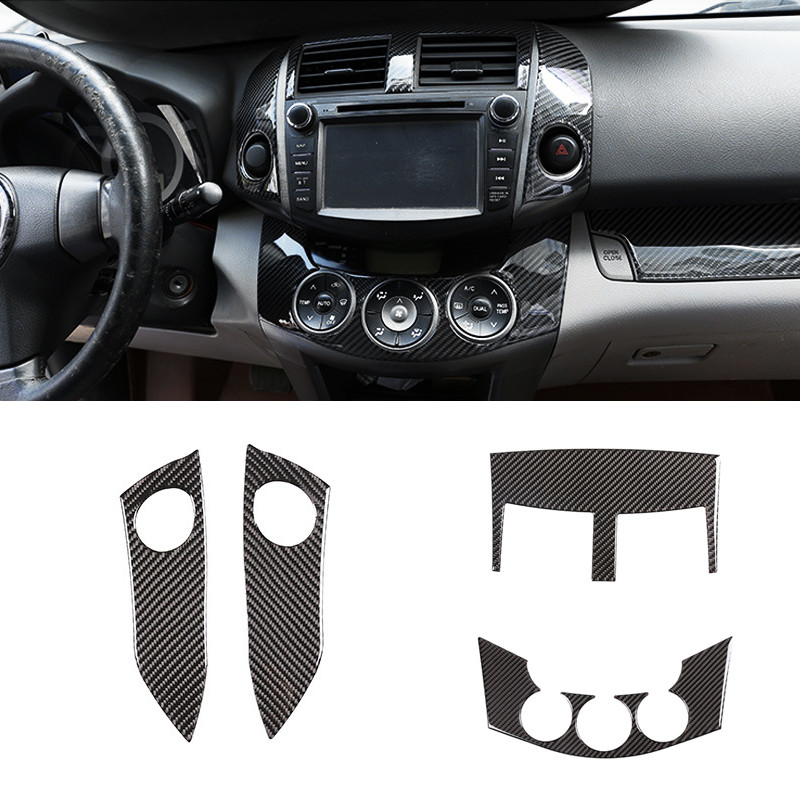 For Toyota Rav4 RAV 4 2006 - 2012 Carbon Fiber Car Center Control