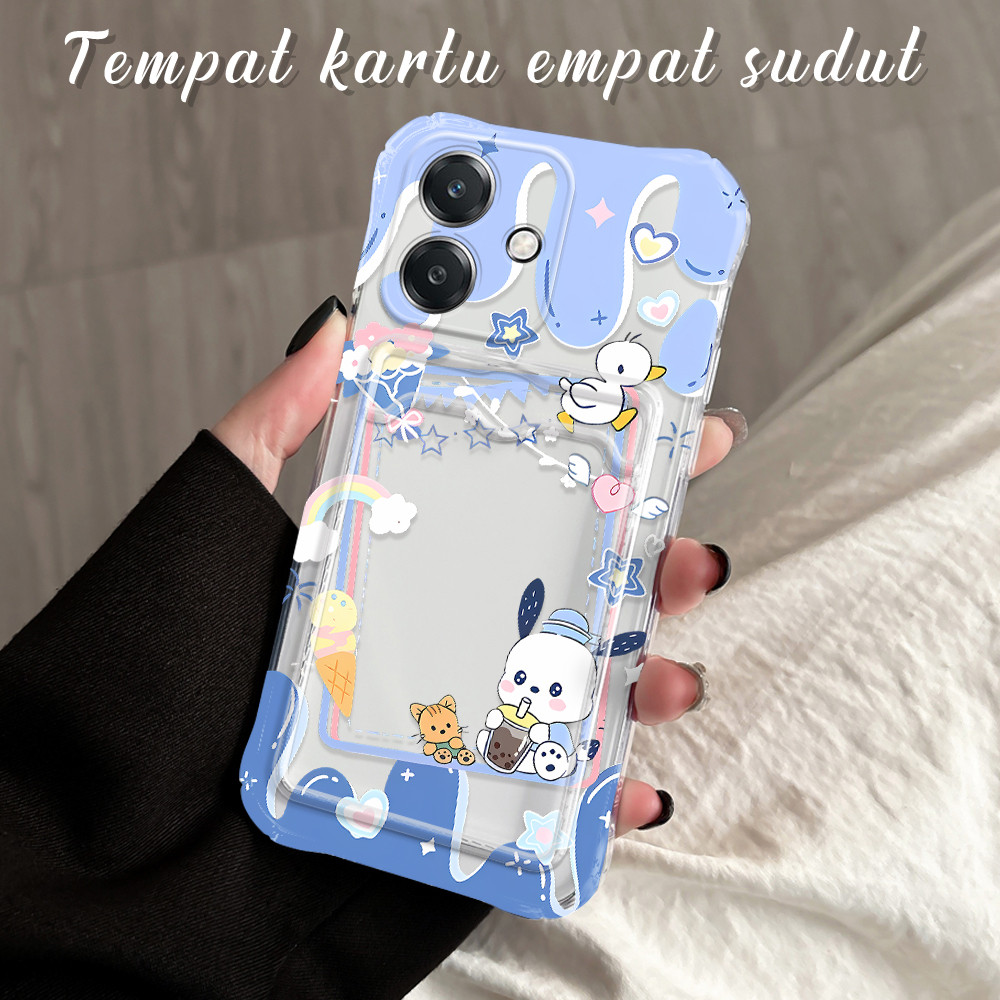 Casing Hp Untuk OPPO A3S A12E Anti Jatuh Tempat Kartu Soft Cassing Card Holder Softcase Cute Doll 10
