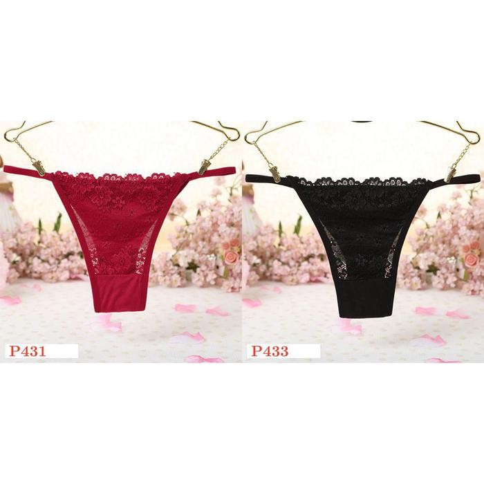 NEW P431 Celana Dalam Wanita CD Cewek Sexy Panties Thong Depan Transparan