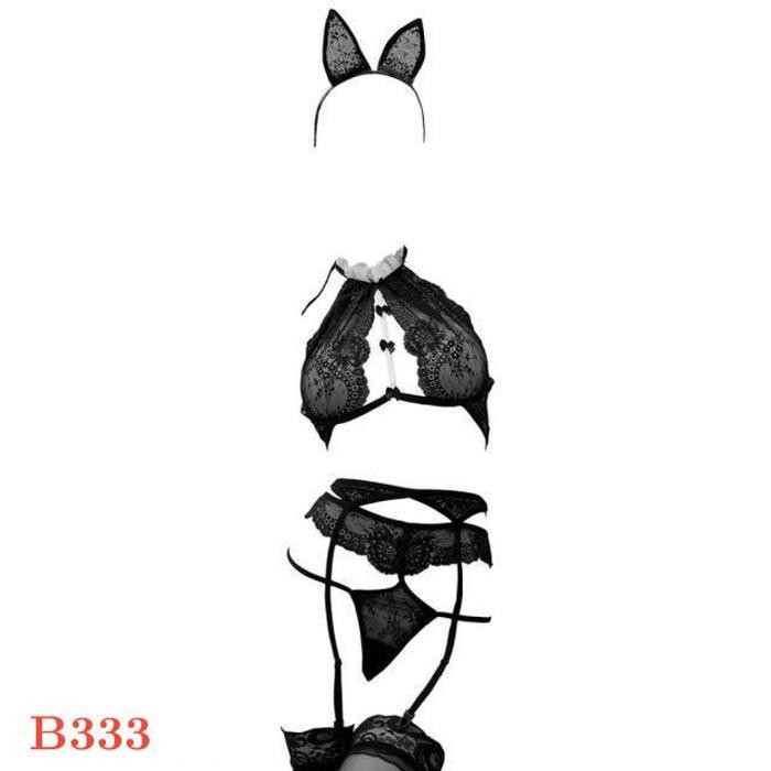 NEW B333 Lingerie Sexy Baju Costume Cosplay Wanita Model Playboy Bunny Girl Kelinci Garter