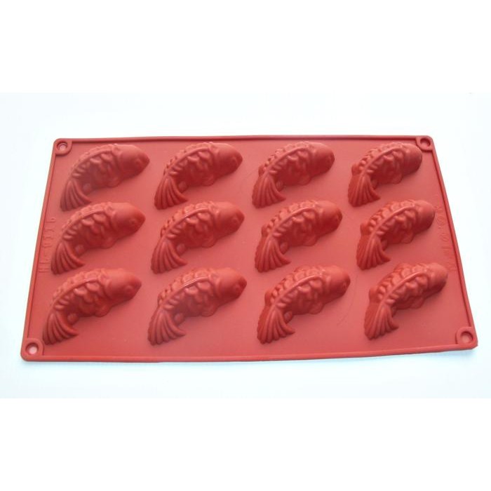 Cetakan Silikon Coklat Es Puding Silicone Ikan Mas Koi 12 Pcs