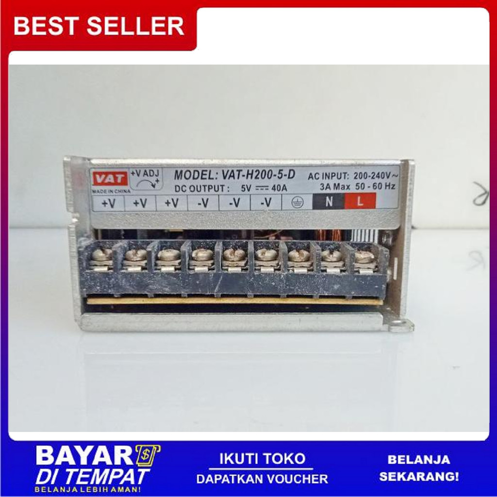 FREE ONGKIR SMPS OUTPUT 5V 40A BISA COD