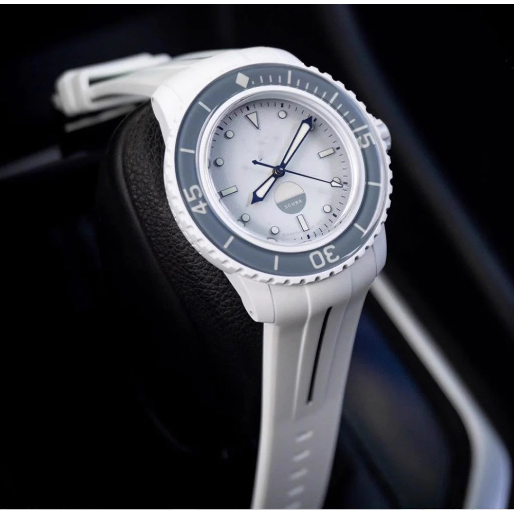 IMPORT RUBBER STRAP FOR BLANCPAIN X SWATCH COLLABORATION STAINLESS STEEL BUCKLE 22MM CURVED