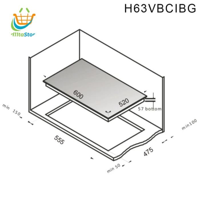 Kompor Tanam Gas Tecnogas H63Vbcibg 60 Cm
