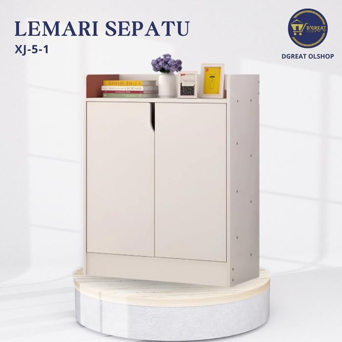Dgreat Lemari Sepatu Nimalis Xj-5-1 Rak Sepatu Kayu Rak Sepatu Kabinet Sepatu Tertutup Modern