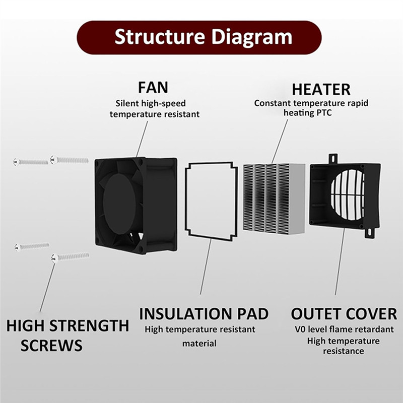 PTC Car Air Heater 70W 12V  PTC Car Fan Heater Fast Constant Temperature Heating  Heaters Portable P