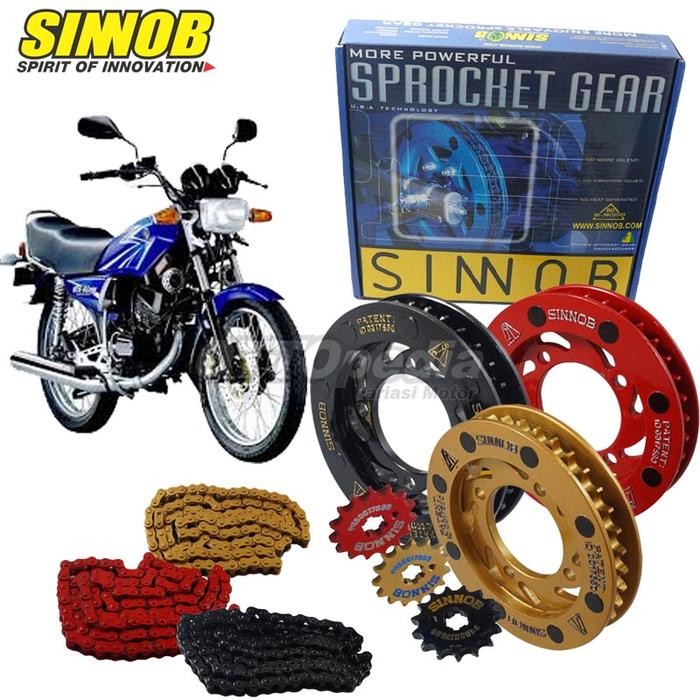 (TERLARIS) Gear set Rantai Sprocket Gir Sinnob Colour Chain Kit Motor RX King (TERBAIK) (TERBARU)