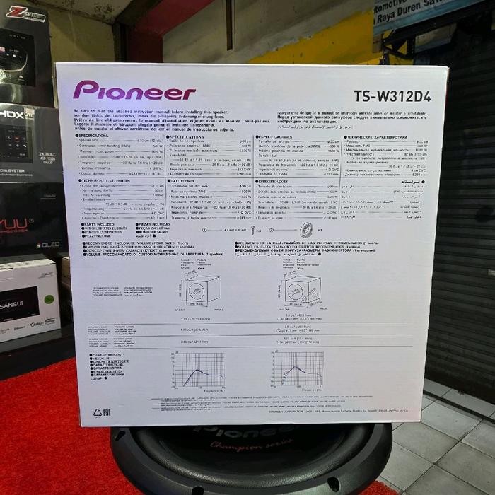 Paling Berkualitas Subwoofer Pioneer Champion Series Ts-W312D4 Double Coil Subwoofer Pioneer 12 In
