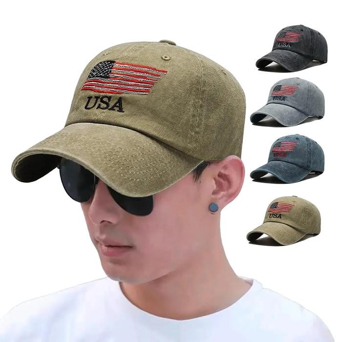 Yarra Topi Baseball Pria Distro Grey Hitam Polos Dewasa Bordir USA Jeans Fashion Outfit Vintage