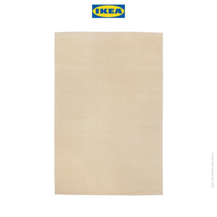 NEW IKEA BUSSFIL Karpet Bulu Tipis Krem 200x300 cm