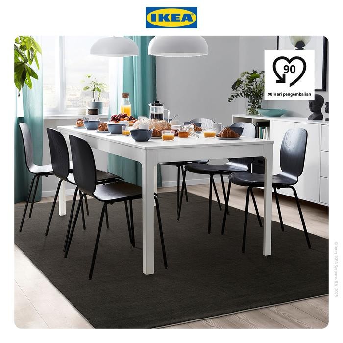 NEW IKEA BUSSFIL Karpet Bulu Tipis Abu Tua 120x180cm