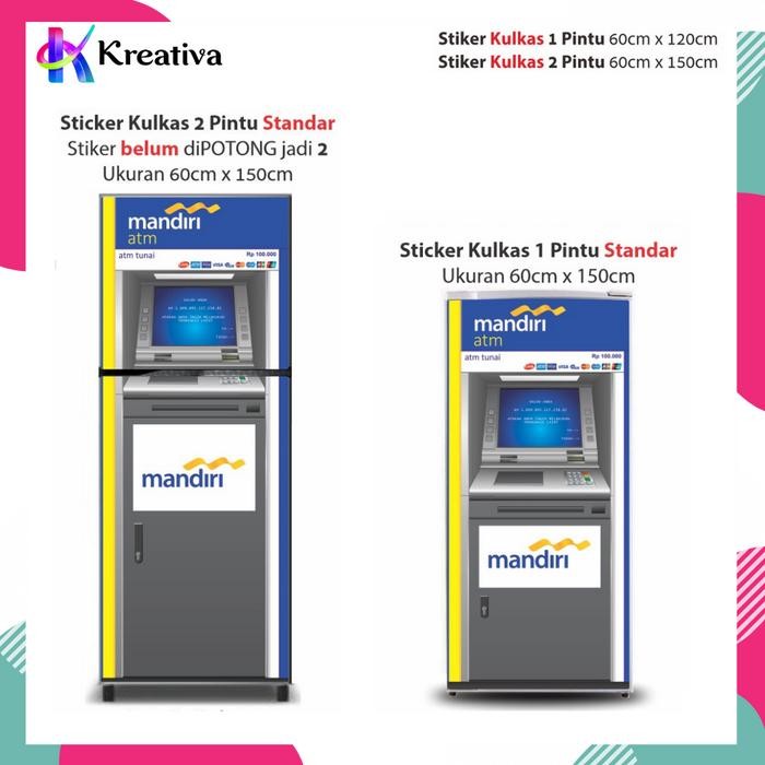 (Allthebest) Stiker Kulkas 1 Pintu dan 2 Pintu Motif Atm Kreativa Sticker