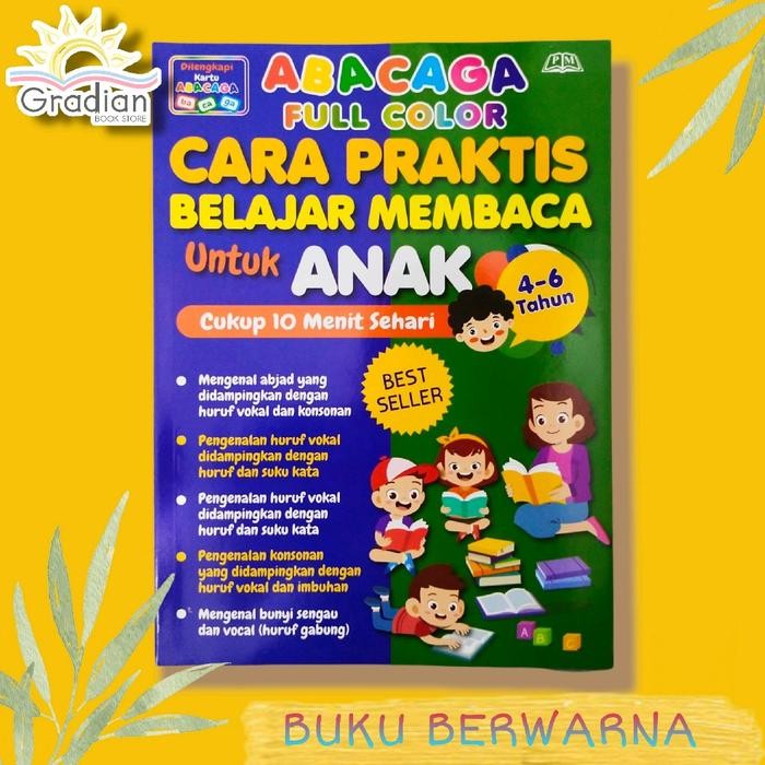 BUKU BELAJAR MEMBACA ANAK TK & PAUD - ABACAGA FULL COLOR CARA PRAKTIS BELAJAR MEMBACA UNTUK ANAK