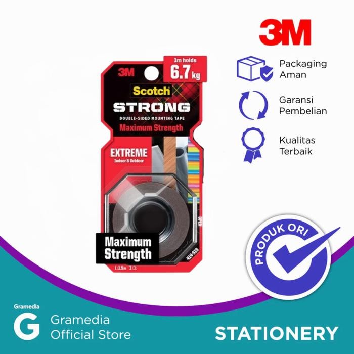 

Selotip 3M Extreme Mounting Tape 19 Mm X 1.5 M