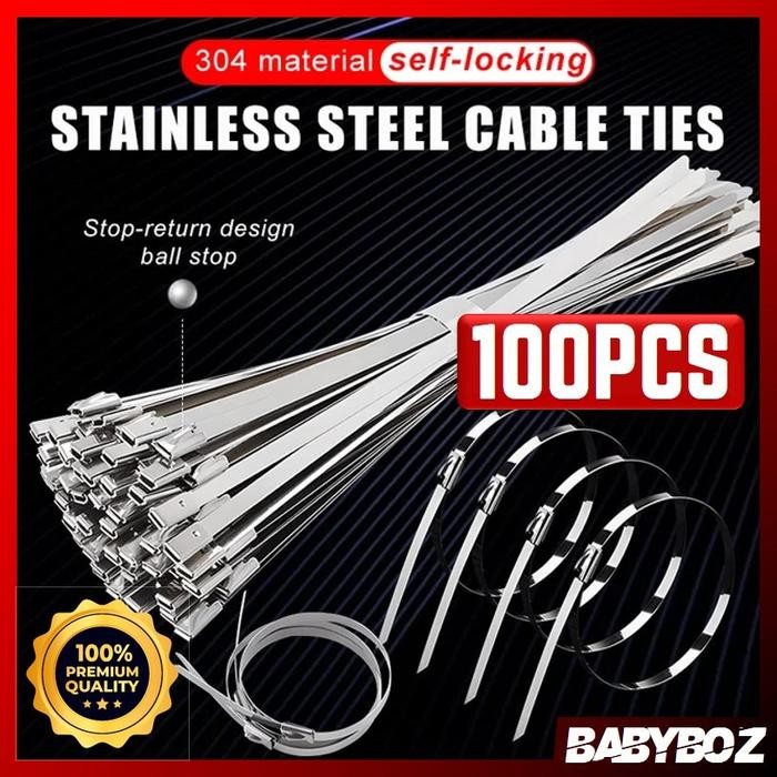 

(Allthebest) BABYBOZ - 100PCS PREMIUM ISFRIDAY Kabel Ties Stainless Steel Anti Karat Multifungsi 100