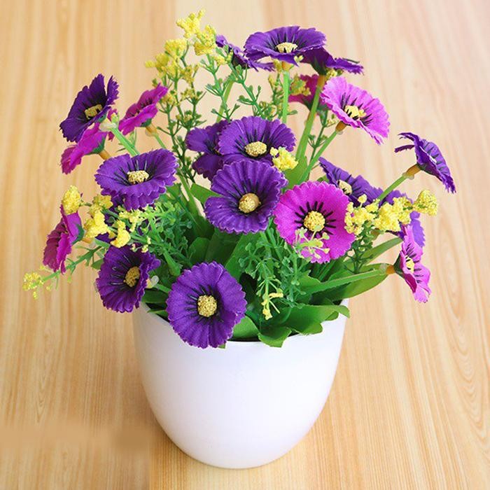 Pot Tanaman Pohon Bonsai Vas Bunga Hias Plastik Perlengkapan Hiasan Dekorasi Meja Makan Ruang Tamu