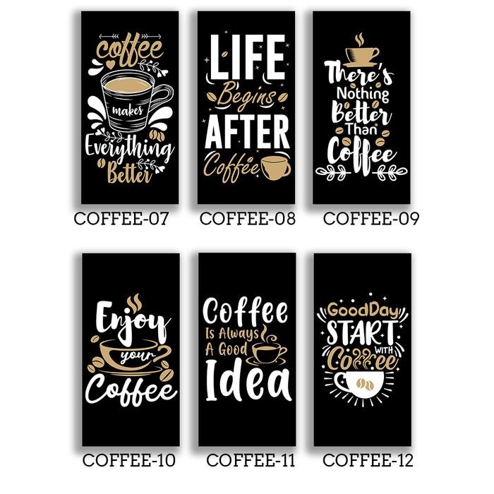Hiasan Dinding Poster Kayu Tema Coffee COFFEE07-12 *