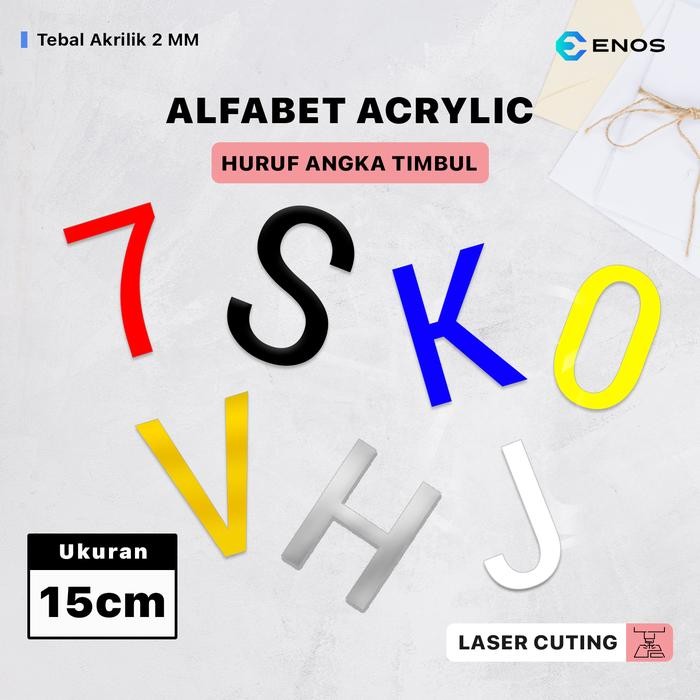 Huruf Timbul No Rumah Akrilik 2mm Tinggi 15cm Angka Hiasan *