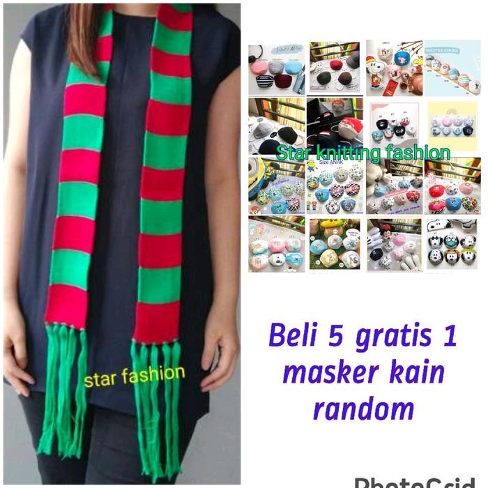 syal natal christmas merah hijau KECIL *