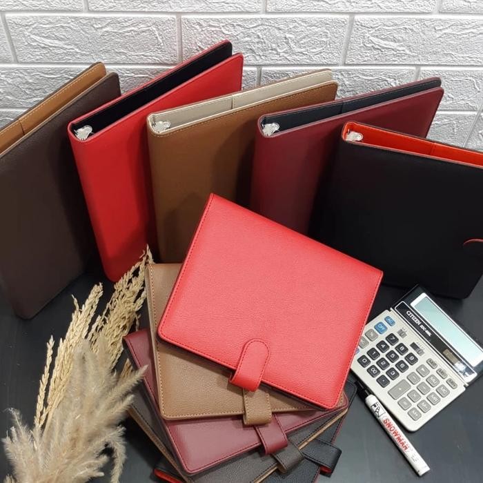 

ORIGINAL Binder Polos Premium A5 Ring 20 B5 Ring 26 Binder Exlusive Bahan Kulit Sintetis READY STOCK