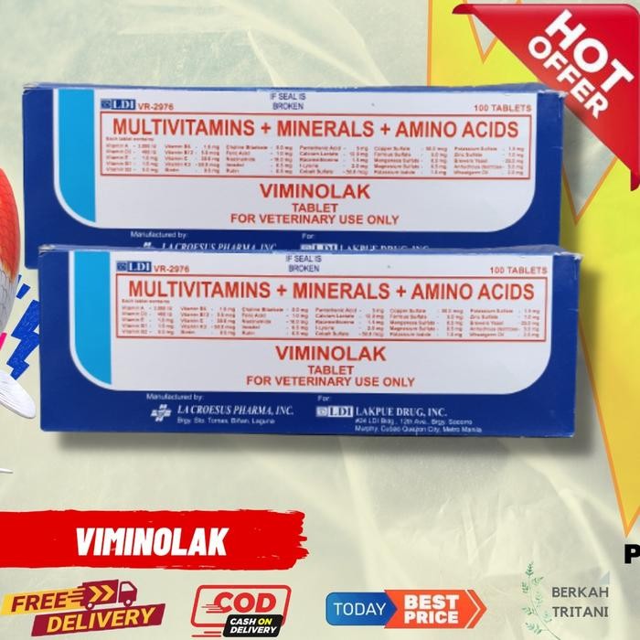VIMINOLAK ORINAL Penguat Otot Ayam Vitamin Ayam - 1 Strip