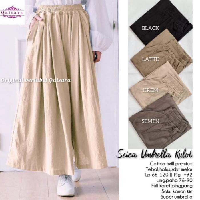 DISKON Seica Umbrella Kulot / Celana Kulot Wanita / Bahan Katun Twill Premium READY STOCK