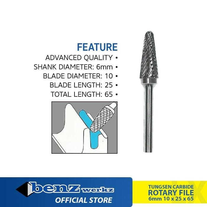 LX1025 Mata Tuner 10 mm / Tungsten Rotary Files Burr Benz Werkz
